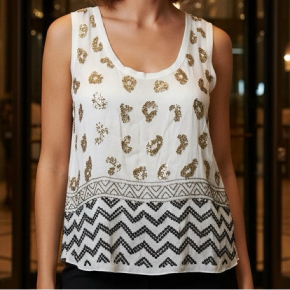 NWT (Deadstock) Vintage‎ Y2K Nicole Miller Artelier sequin beaded tank - S